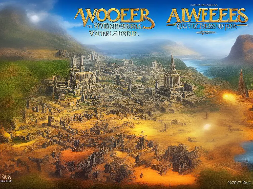 A picture of the 7 Wonders board game, with the colorful and intricate artwork depicting different civilizations and their wonders.