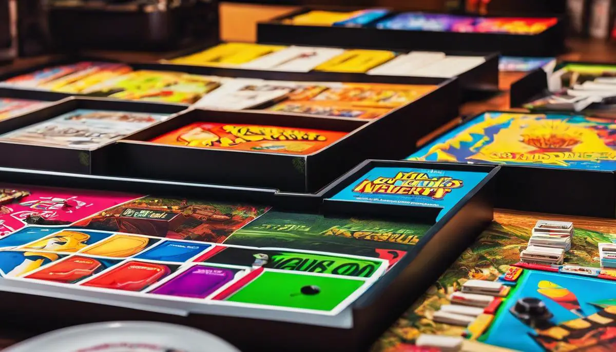 A collection of 90s board games, showcasing their vibrant and nostalgic artwork.