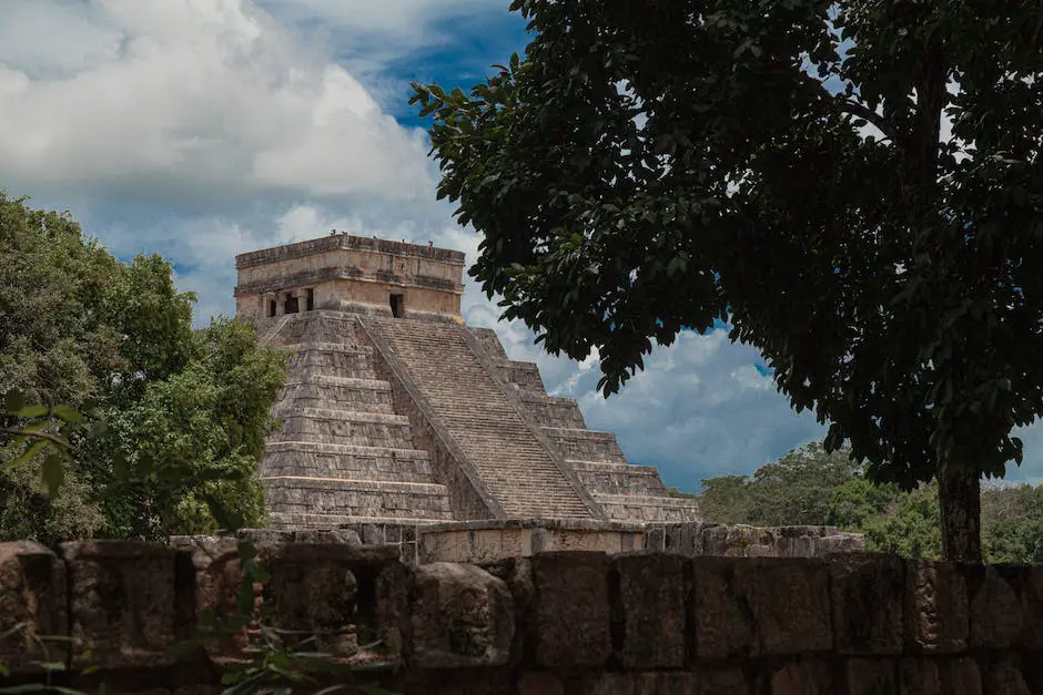 Illustration of ancient Aztec board games being played with colorful game pieces and a traditional Aztec backdrop