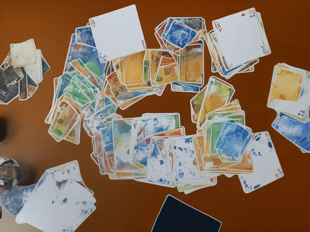 A card game of strategy where two players are playing against each other. They both have their own piles of cards and there are piles of cards in the center of the table. The goal is to be the first to move all their cards from its own pile onto the foundation piles in the center of the table. This is a game using 2 card decks