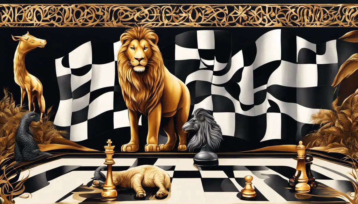 Illustration of animal symbols on a Chessboard