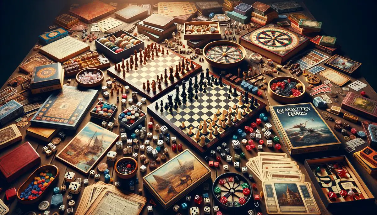 A variety of different board games spread out on a table for someone to choose from