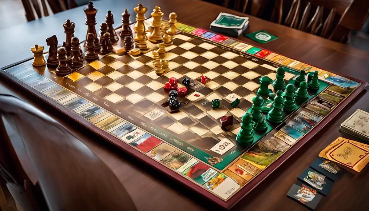 An image of various classic board games laid out on a table