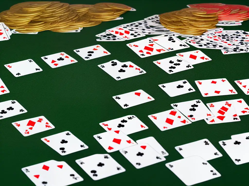The play area of Double Solitaire is divided into three sections: the tableau, which comprises seven columns; the foundation piles, where you'll aim to stack your cards in ascending order by suit; and the draw pile, where the remaining cards are held. This is a 2 deck card game.