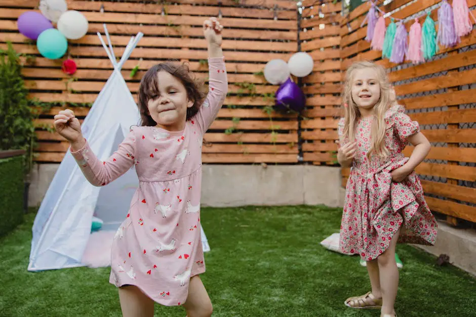 Image of children playing garden party games, having fun outdoors.