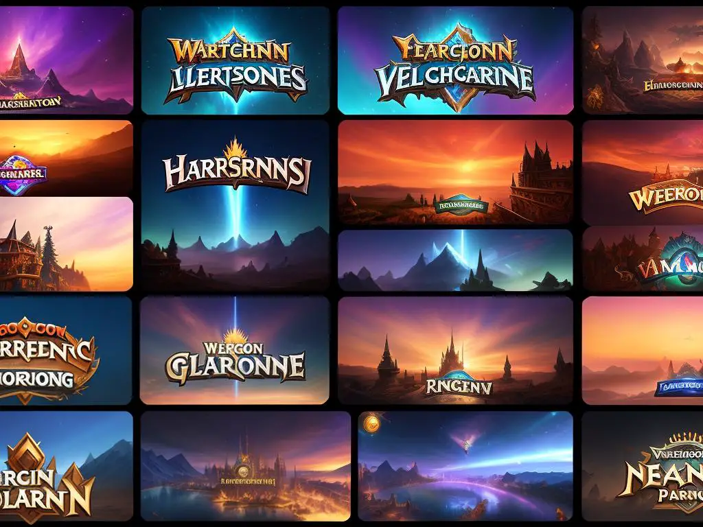 Collage of Hearthstone expansion logos