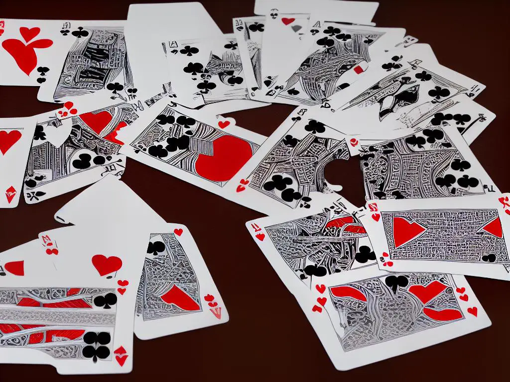 An image of a deck of cards showing several hearts and the queen of spades. Also, three players corresponding to the number of players in the game.