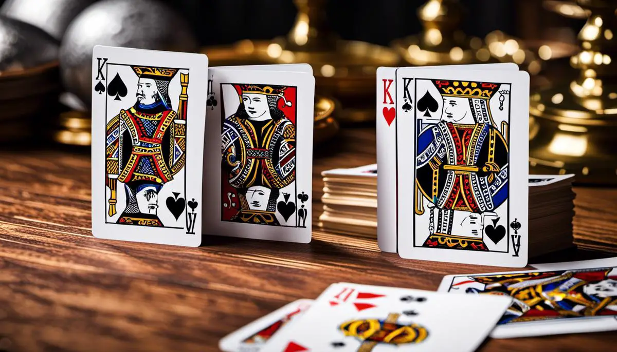 Image of a deck of Kings in the Corner cards spread across a table