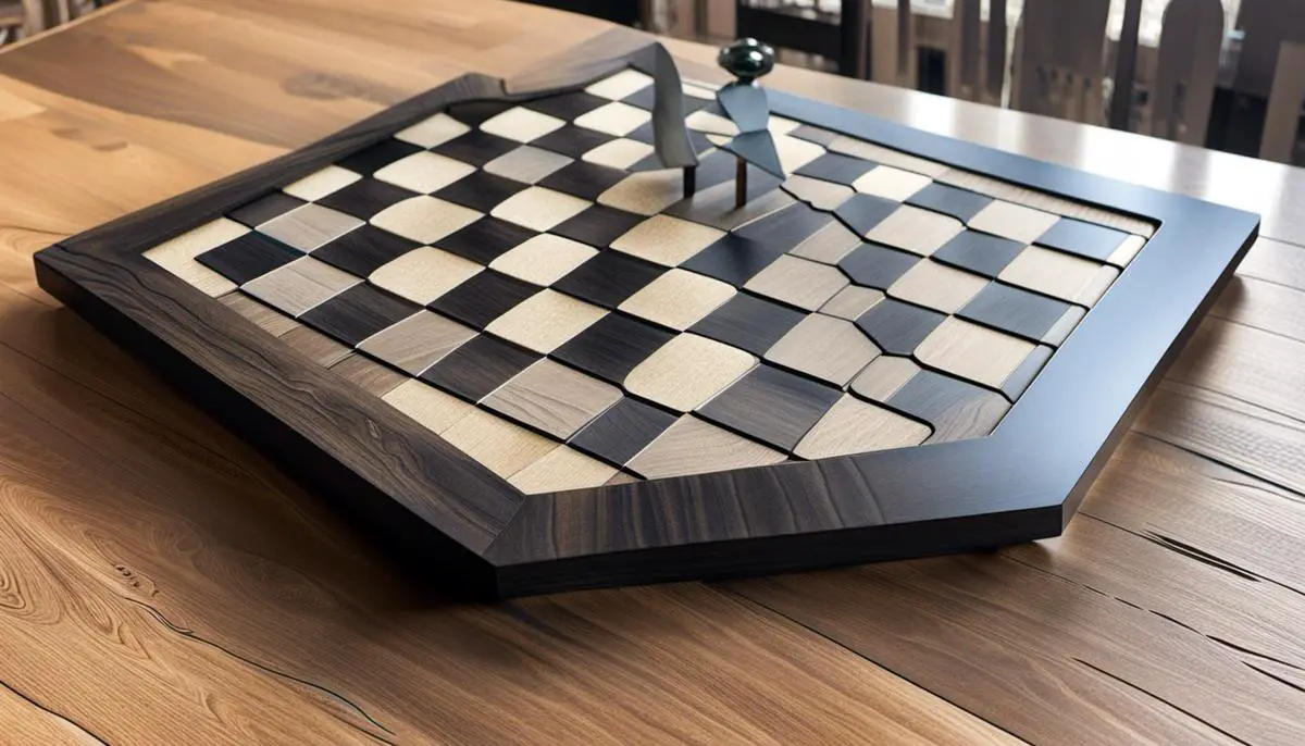 A photo of a Latrunculi game board made from stone with engraved square patterns.