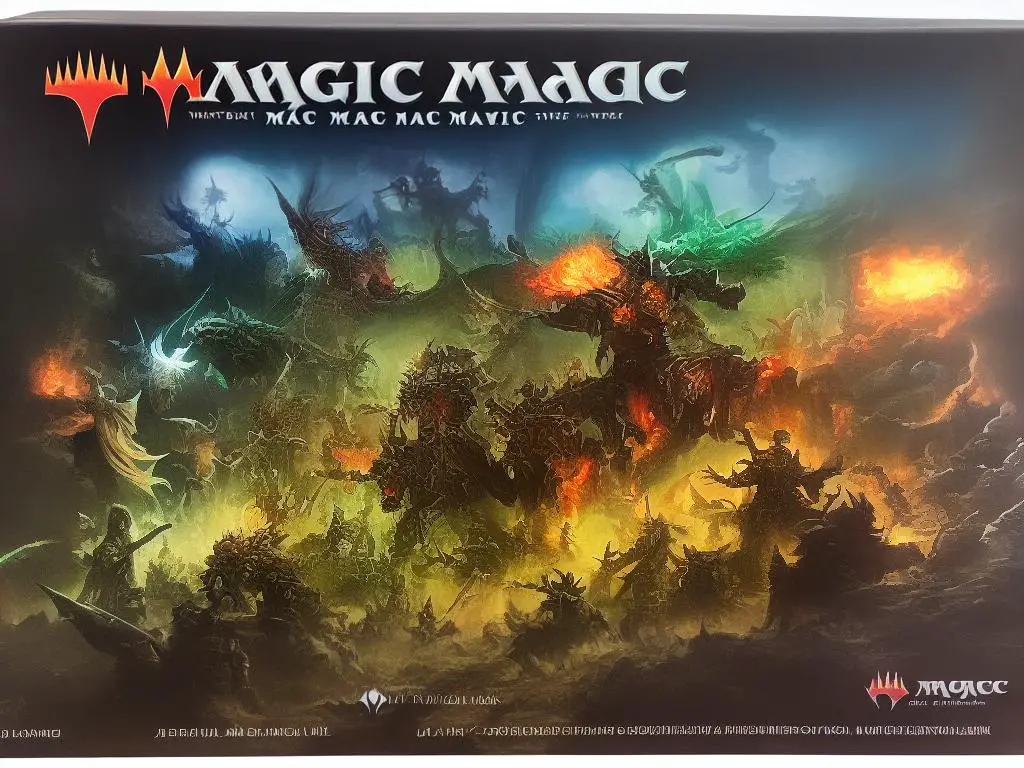 A play mat for Magic the Gathering with various creatures and symbols on it.