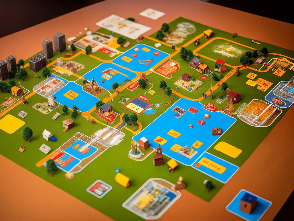 Illustration of a Mouse Trap game board and pieces, showcasing the strategic elements of the game.