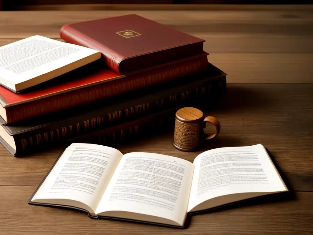 Image of a collection of Shakespeare's works lying on a wooden table.