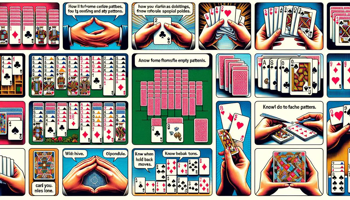 An image showing various strategies and tips for playing Solitaire