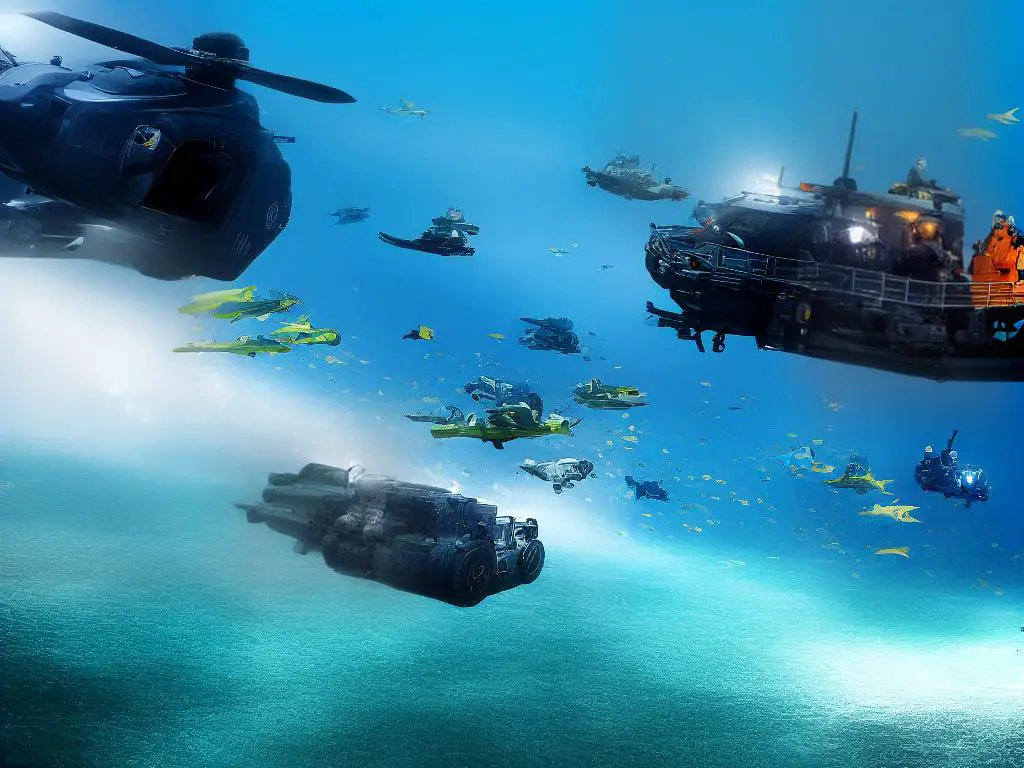 Illustration of players playing The Crew: Mission Deep Sea underwater
