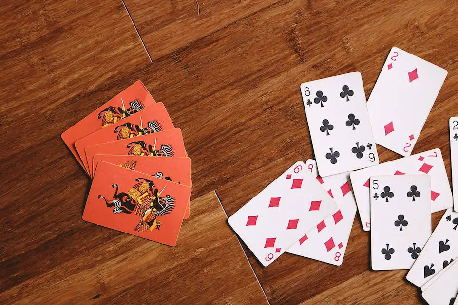 A group of people sitting around a table, playing the card game Whist.