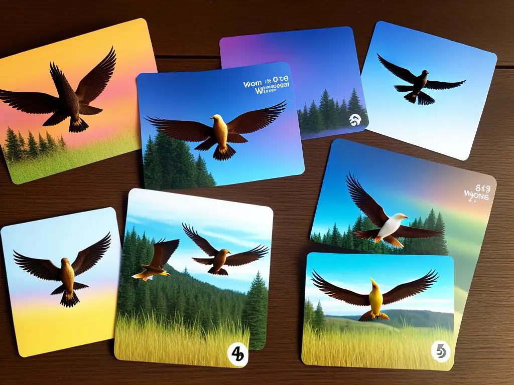 Image of Wingspan bonus cards with different birds and symbols